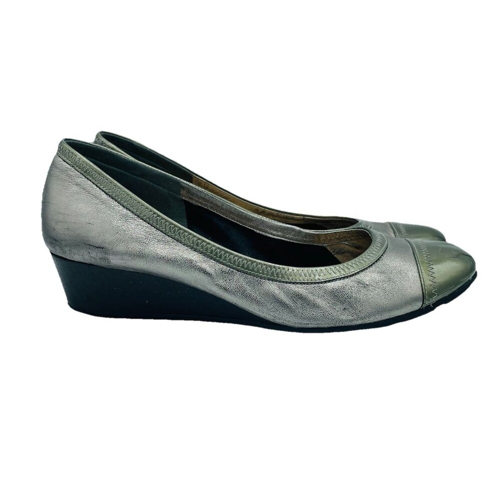 Cole Haan Shoes Womens Size 10 B Silver Slip On Slides Sandals NikeAir Wedge